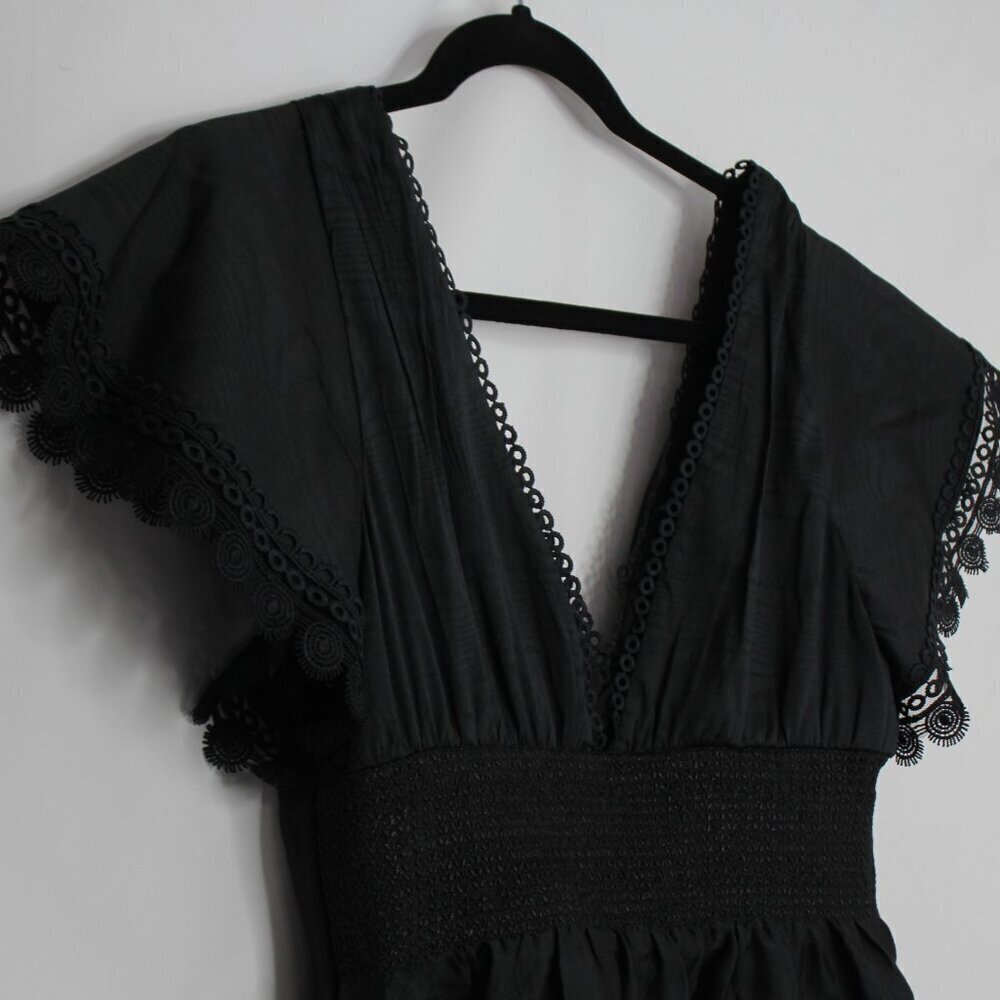Sachin and Babi Sara Black V-Neck Gown Dress Size 4 - Picture 8 of 15